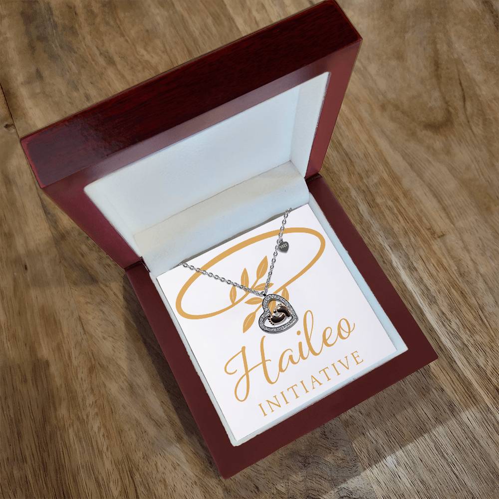 Haileo Baby Feet Heart Necklace
