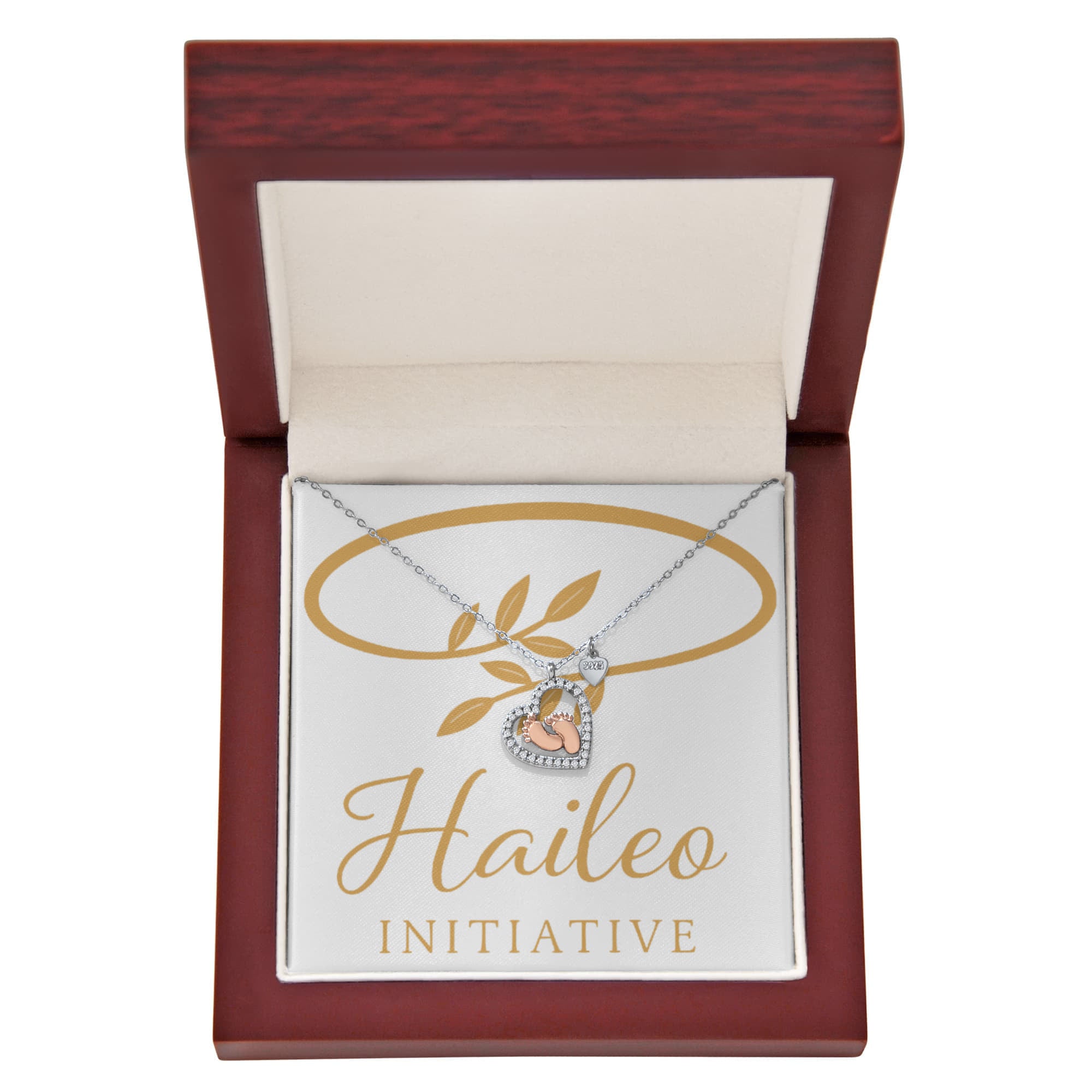 Haileo Baby Feet Heart Necklace